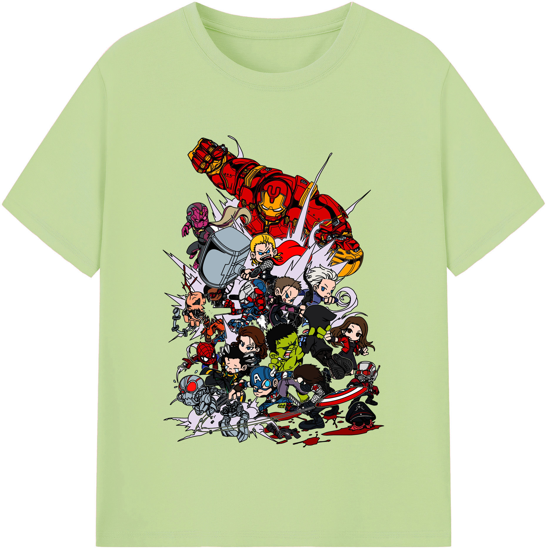（画像用） アベンジャーズ The Avengers 綿100％半袖Tシャツ（フロントプリント）